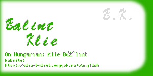 balint klie business card